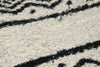 6x9 Ivory and Black Turkish Tribal Rug