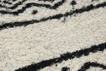 6x9 Ivory and Black Turkish Tribal Rug