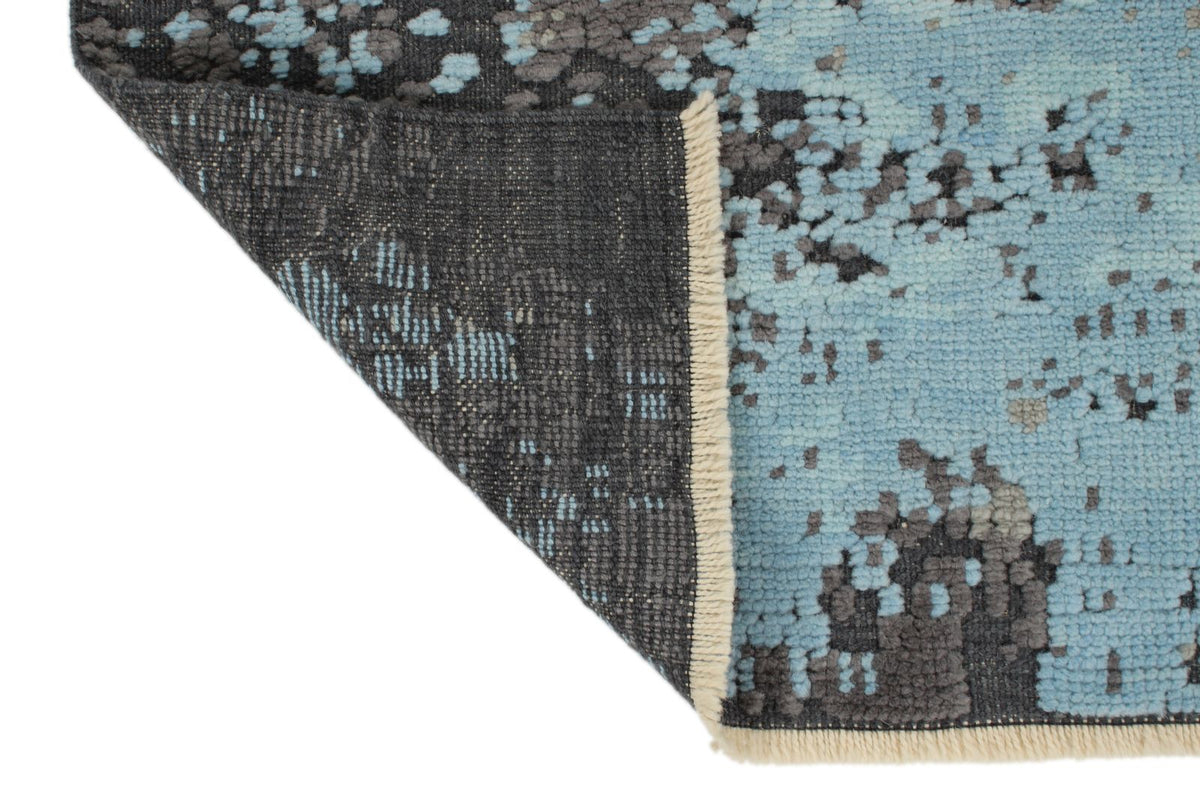 5x6 Brown and Blue Turkish Tribal Rug