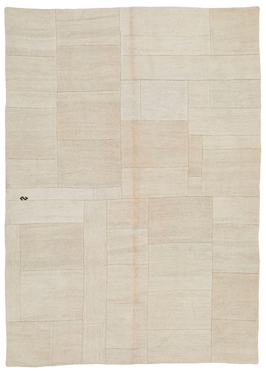 6x8 Beige Turkish Tribal Rug