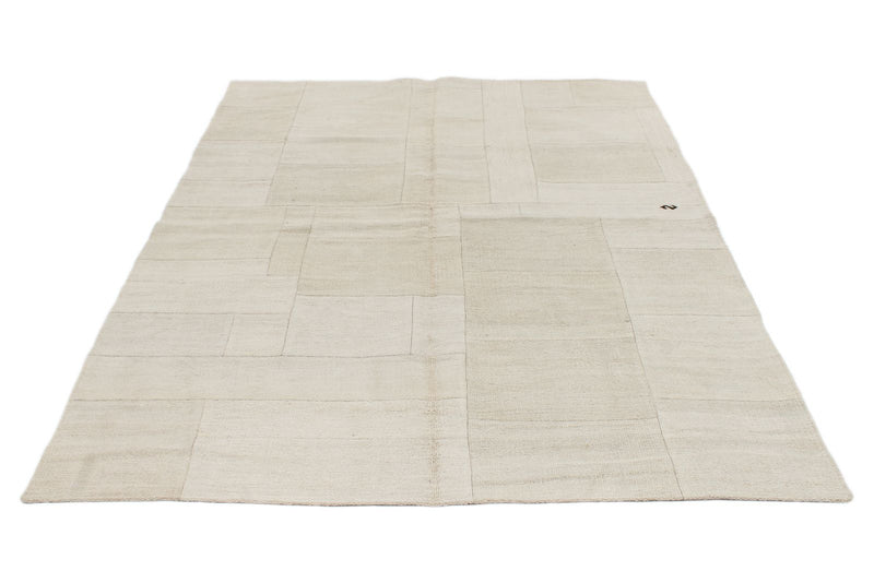 6x8 Beige Turkish Tribal Rug
