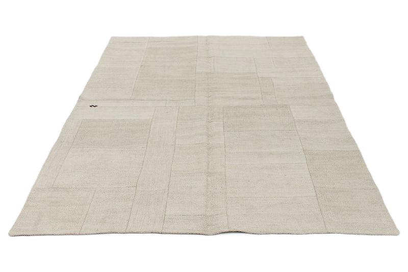6x8 Beige Turkish Tribal Rug