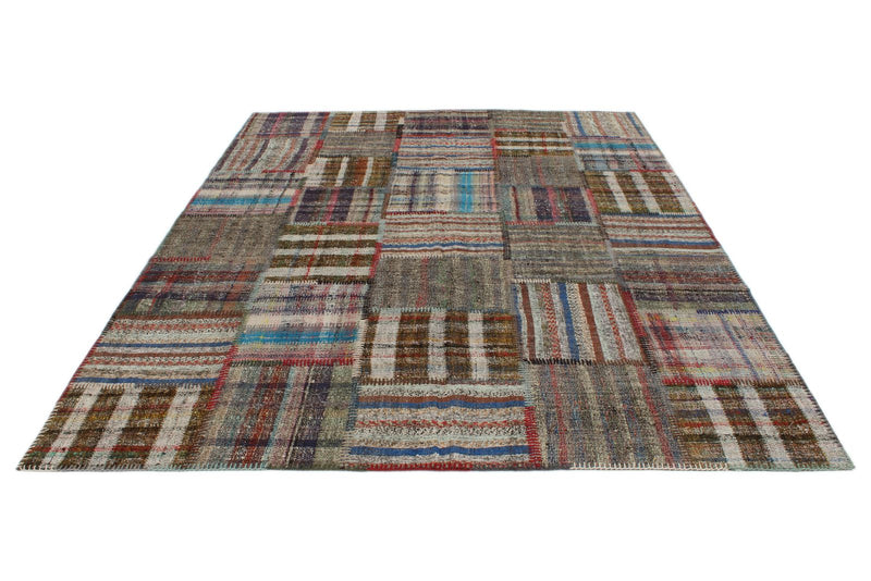 7x9 Multicolor Turkish Tribal Rug