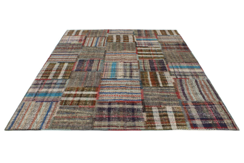 7x9 Multicolor Turkish Tribal Rug
