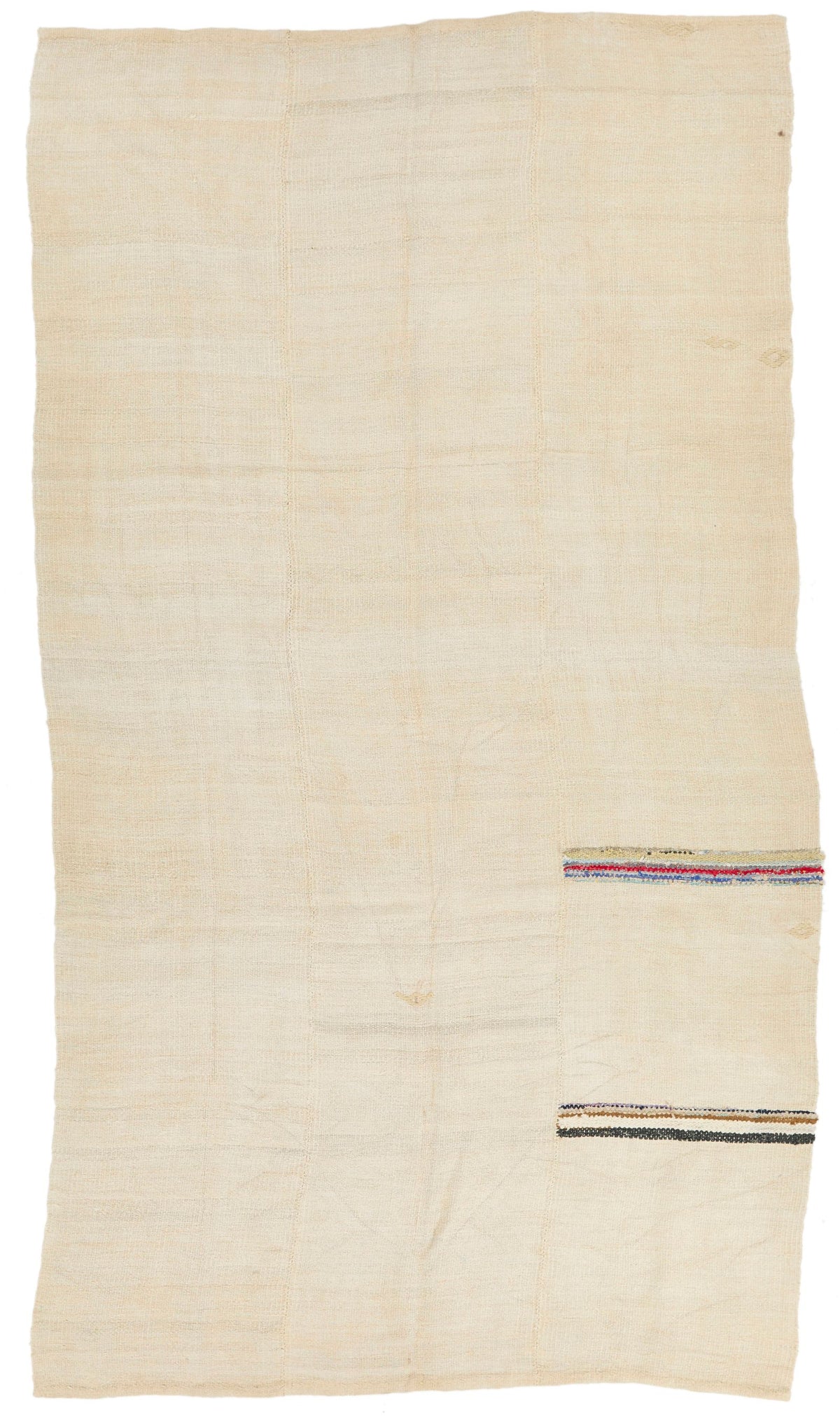 7x9 Ivory Turkish Tribal Rug
