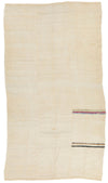 7x9 Ivory Turkish Tribal Rug