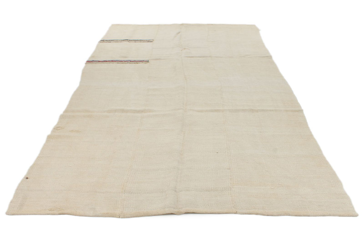 7x9 Ivory Turkish Tribal Rug