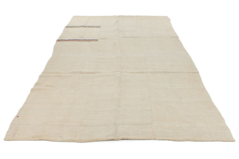 7x9 Ivory Turkish Tribal Rug