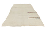 7x9 Ivory Turkish Tribal Rug