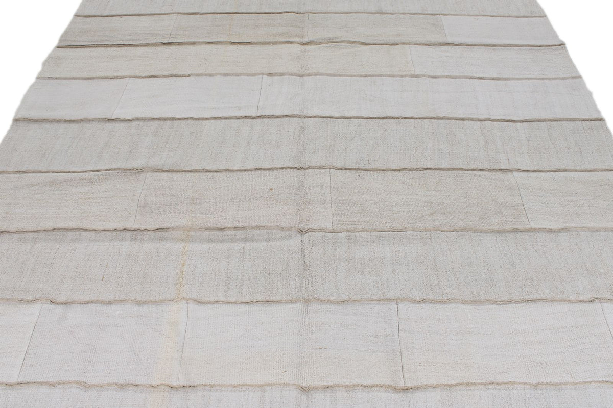 7x10 Ivory Turkish Tribal Rug