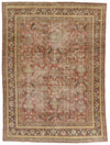 8x12 Burgundy and Multicolor Turkish Oushak Rug