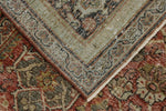 8x12 Burgundy and Multicolor Turkish Oushak Rug