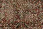 8x12 Burgundy and Multicolor Turkish Oushak Rug