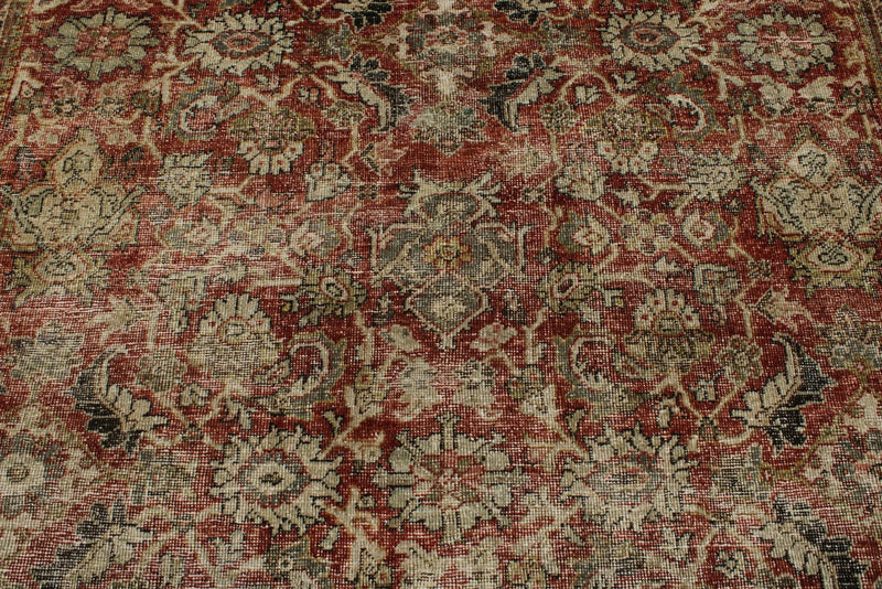 8x12 Burgundy and Multicolor Turkish Oushak Rug