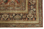 8x12 Burgundy and Multicolor Turkish Oushak Rug