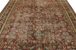 8x12 Burgundy and Multicolor Turkish Oushak Rug