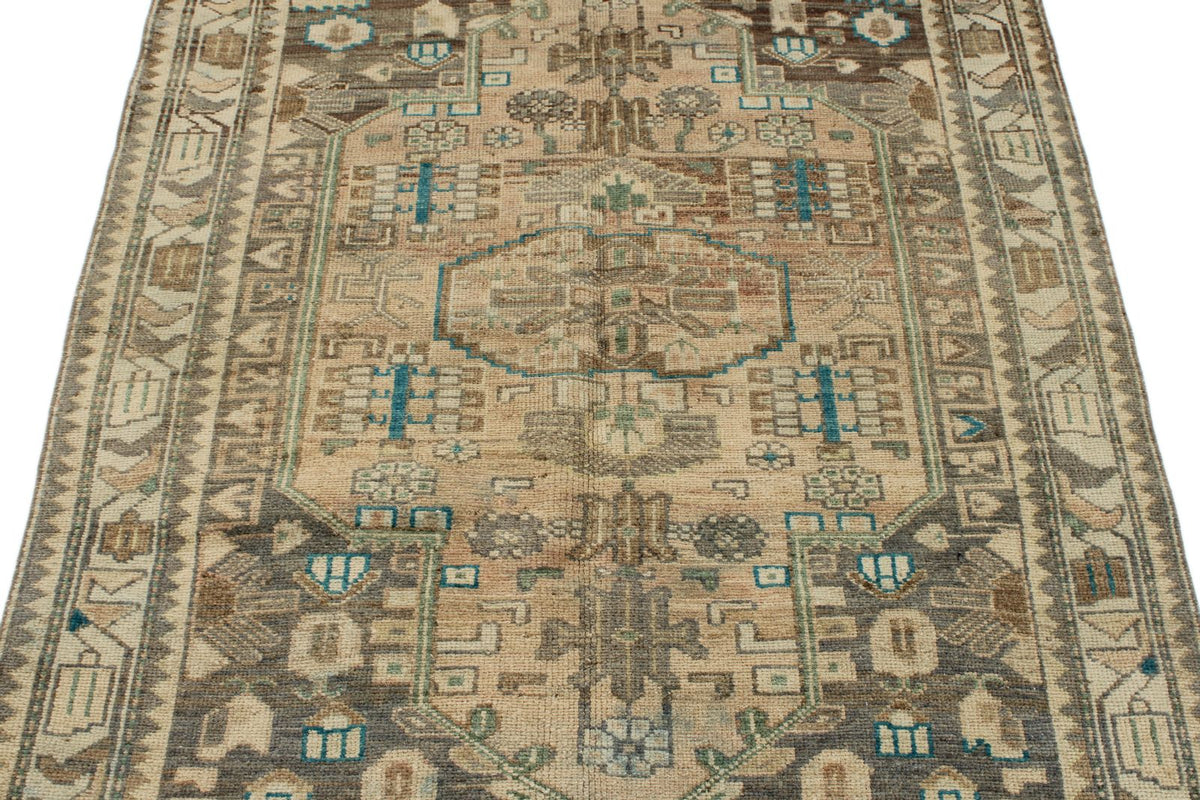 4x6 Brown and Ivory Persian Traditional Rug