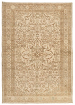 4x5 Ivory and Brown Persian Traditional Rug