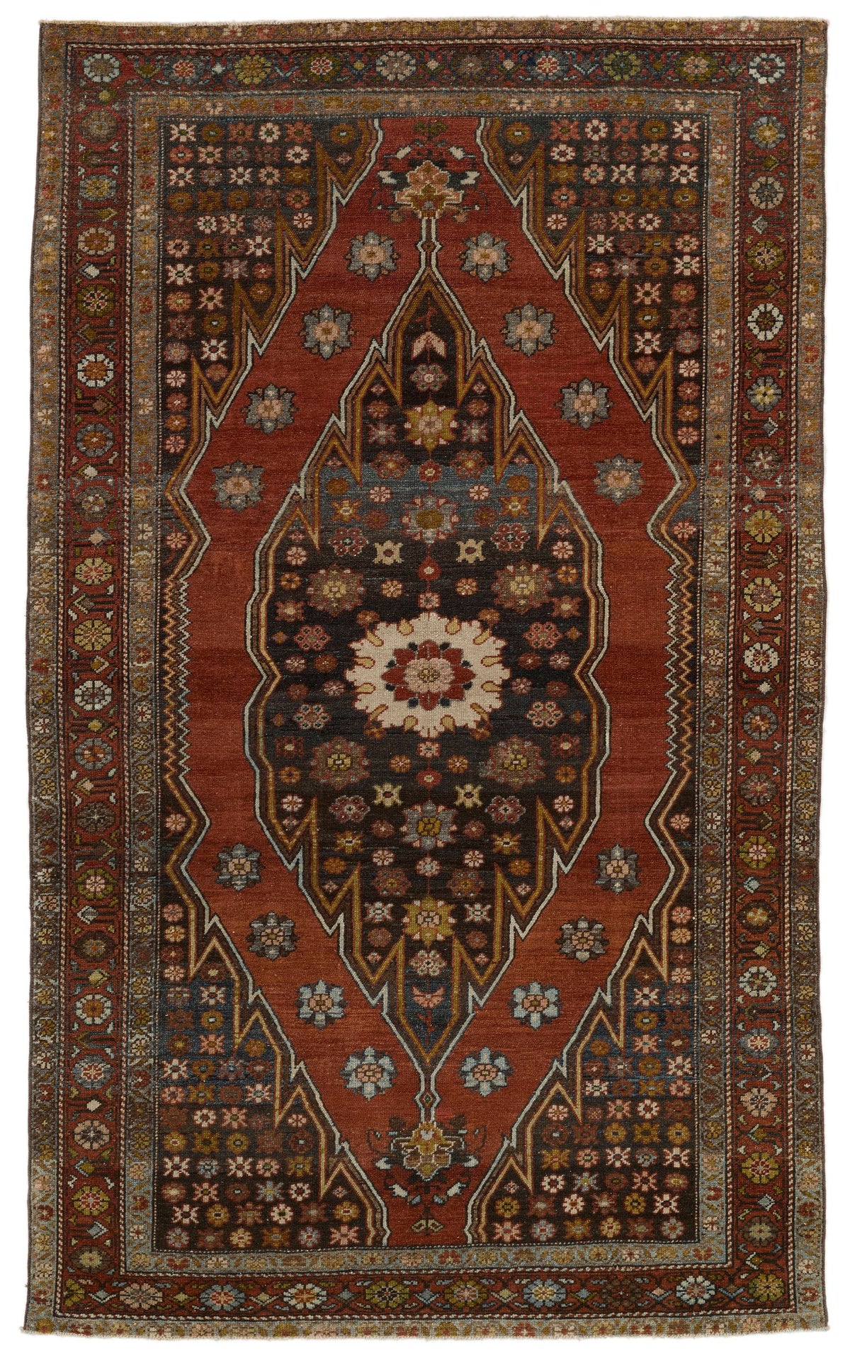 4x7 Red and Brown Persian Traditional Rug