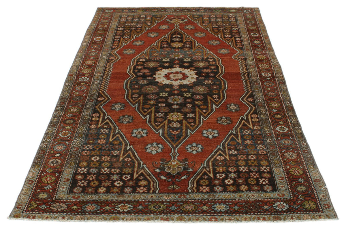 4x7 Red and Brown Persian Traditional Rug
