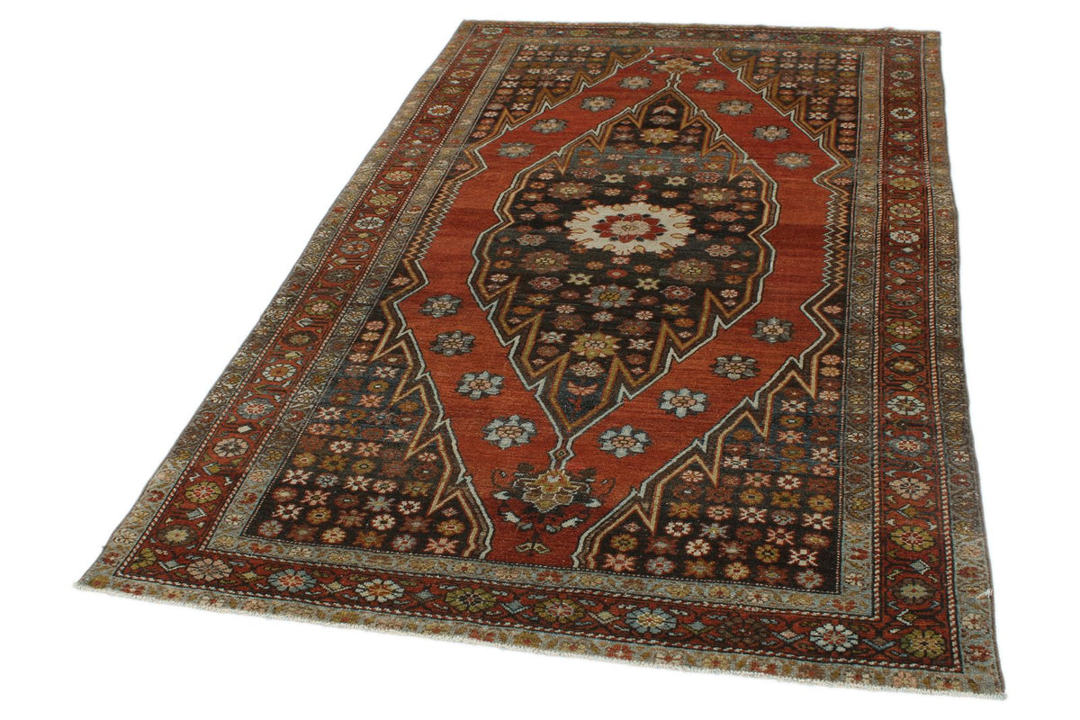 4x7 Red and Brown Persian Traditional Rug