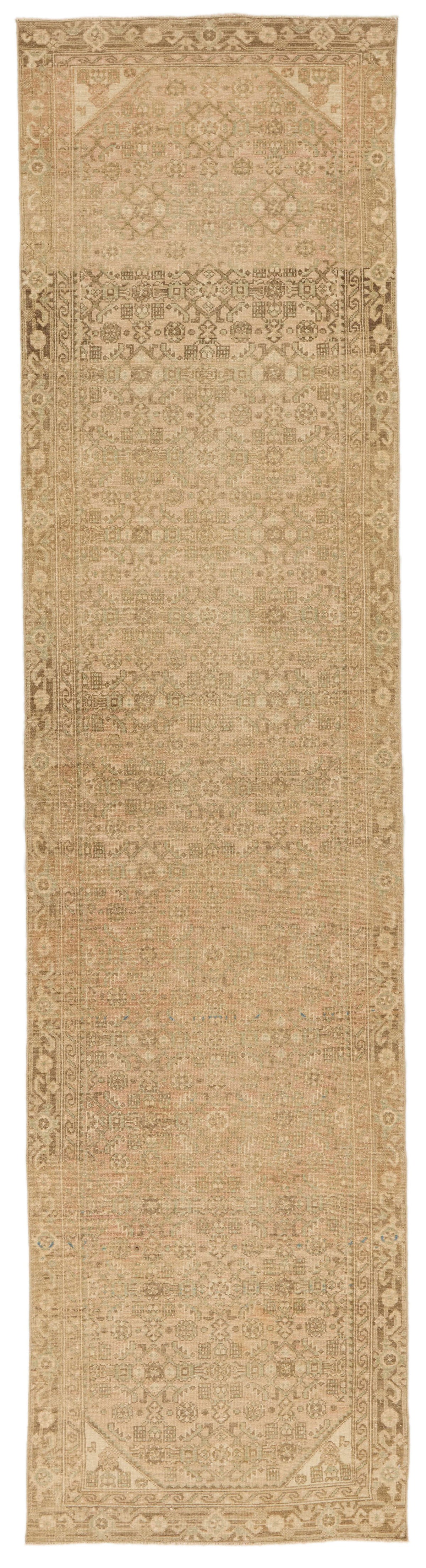 3x13 Beige and Brown Persian Traditional Runner