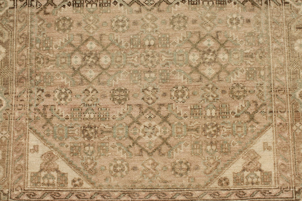 3x13 Beige and Brown Persian Traditional Runner