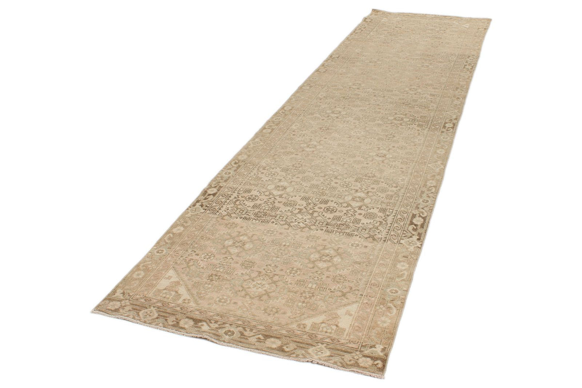 3x13 Beige and Brown Persian Traditional Runner