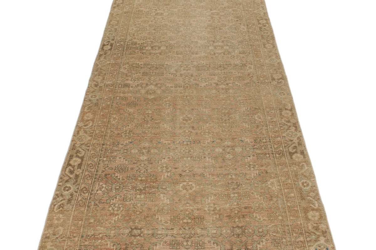 3x13 Beige and Brown Persian Traditional Runner