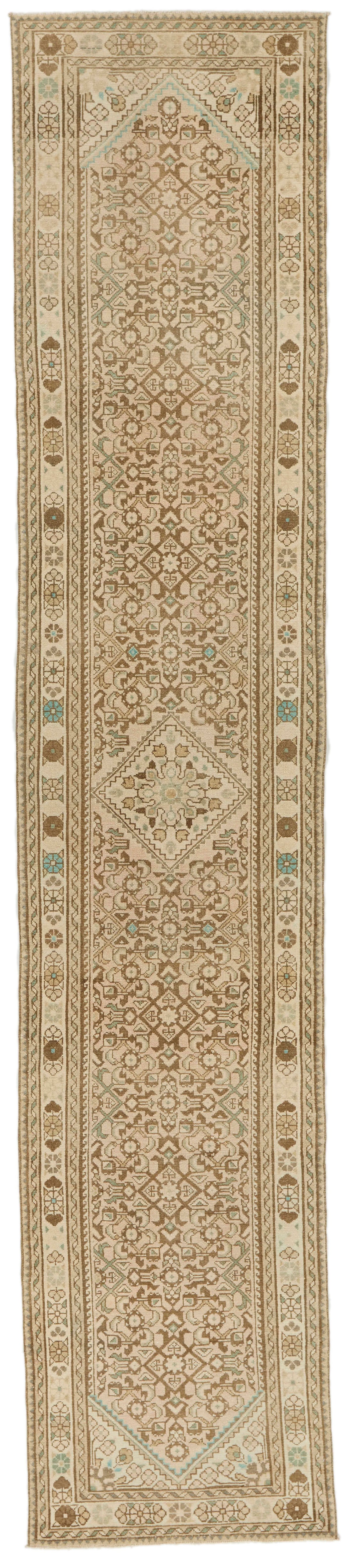 3x13 Brown and Ivory Persian Traditional Runner