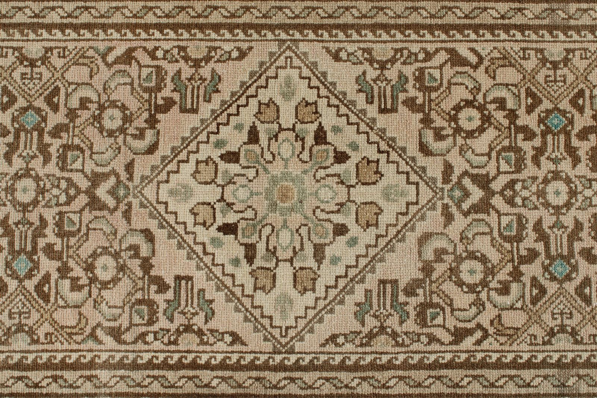 3x13 Brown and Ivory Persian Traditional Runner