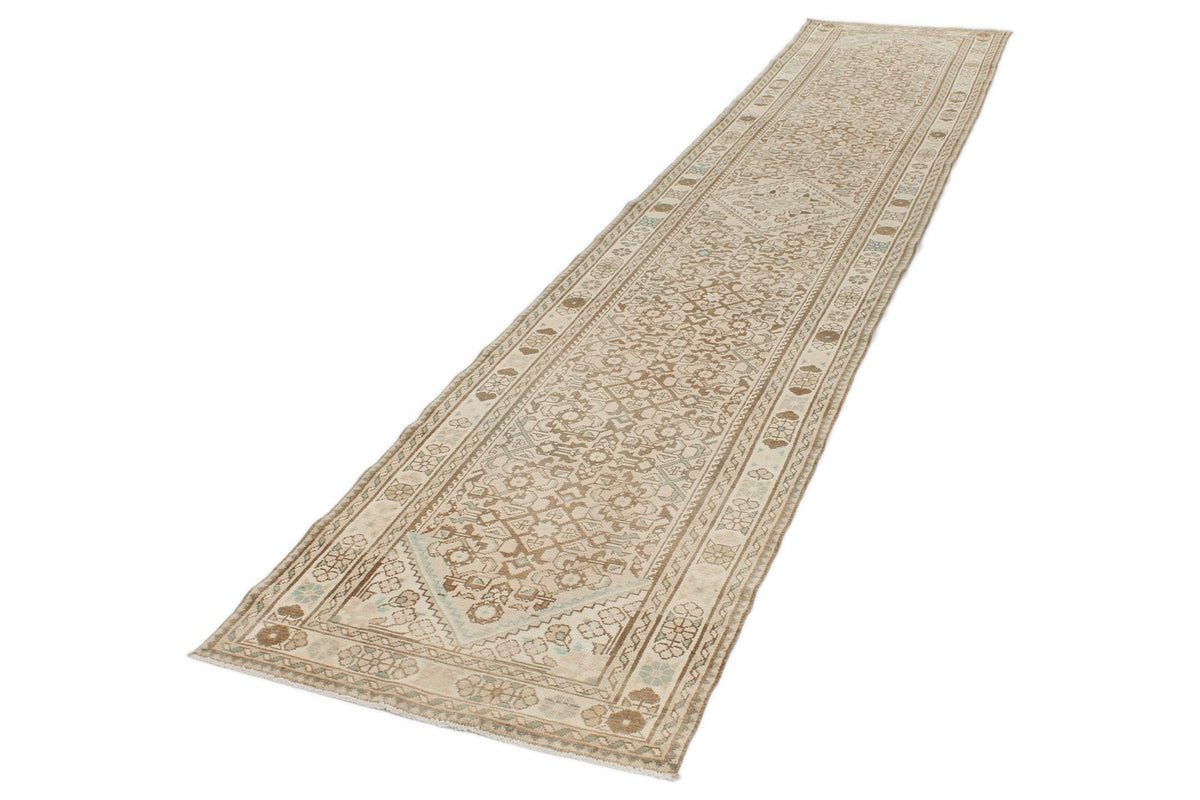 3x13 Brown and Ivory Persian Traditional Runner