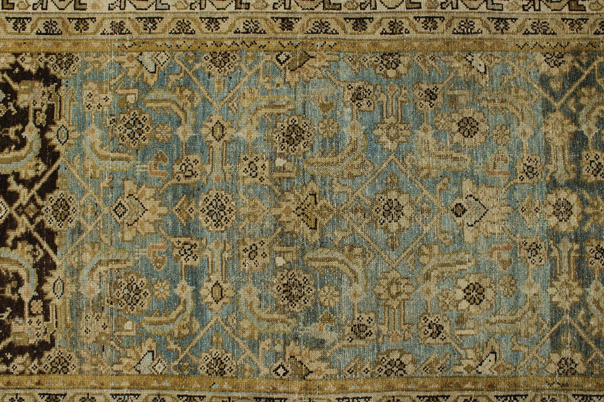 4x13 Brown and Ivory Persian Tribal Runner