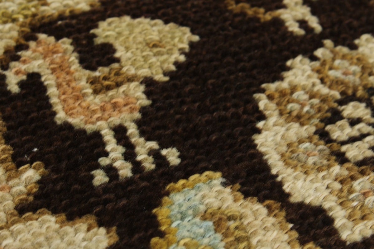 4x13 Brown and Ivory Persian Tribal Runner