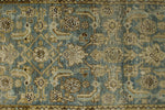 3x13 Light Blue and Ivory Turkish Oushak Runner