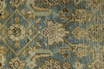 3x13 Light Blue and Ivory Turkish Oushak Runner