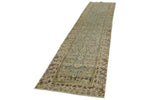 3x13 Light Blue and Ivory Turkish Oushak Runner