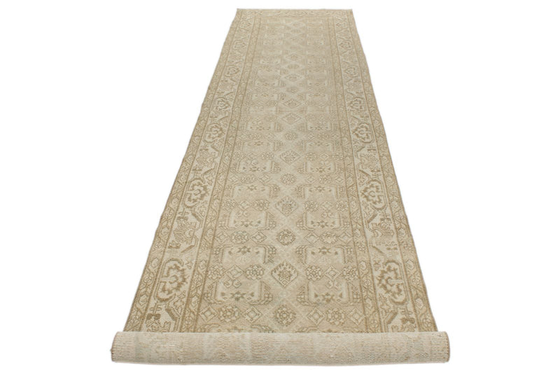 3x17 Gray and Ivory Persian Runner