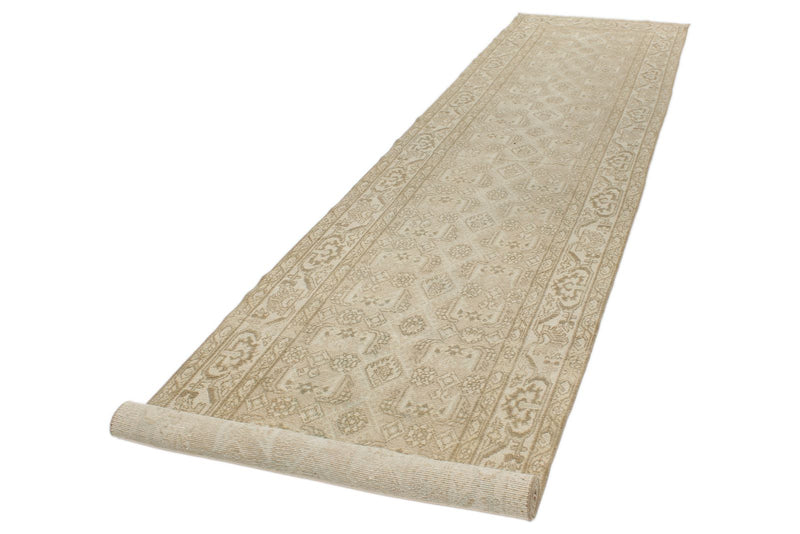 3x17 Gray and Ivory Persian Runner