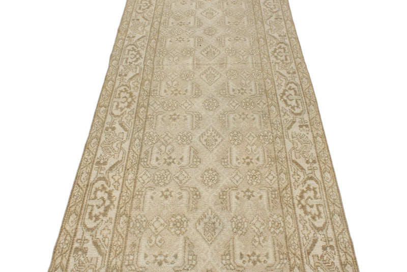3x17 Gray and Ivory Persian Runner