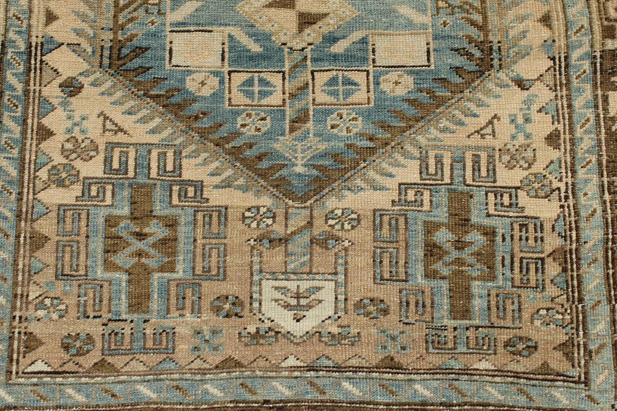 4x14 Ivory and Brown Persian Runner