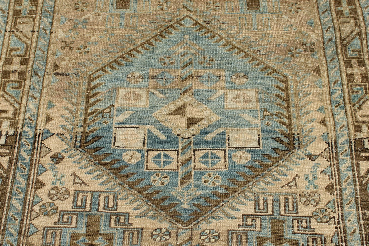 4x14 Ivory and Brown Persian Runner