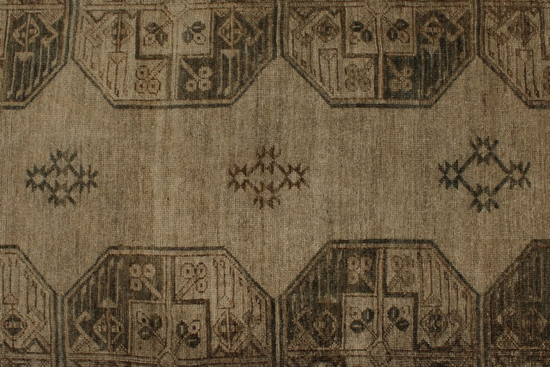 9x11 Camel and Brown Turkish Tribal Rug