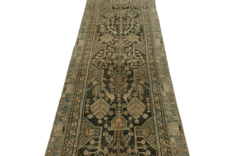 3x15 Green and Blue Turkish Persian Runner