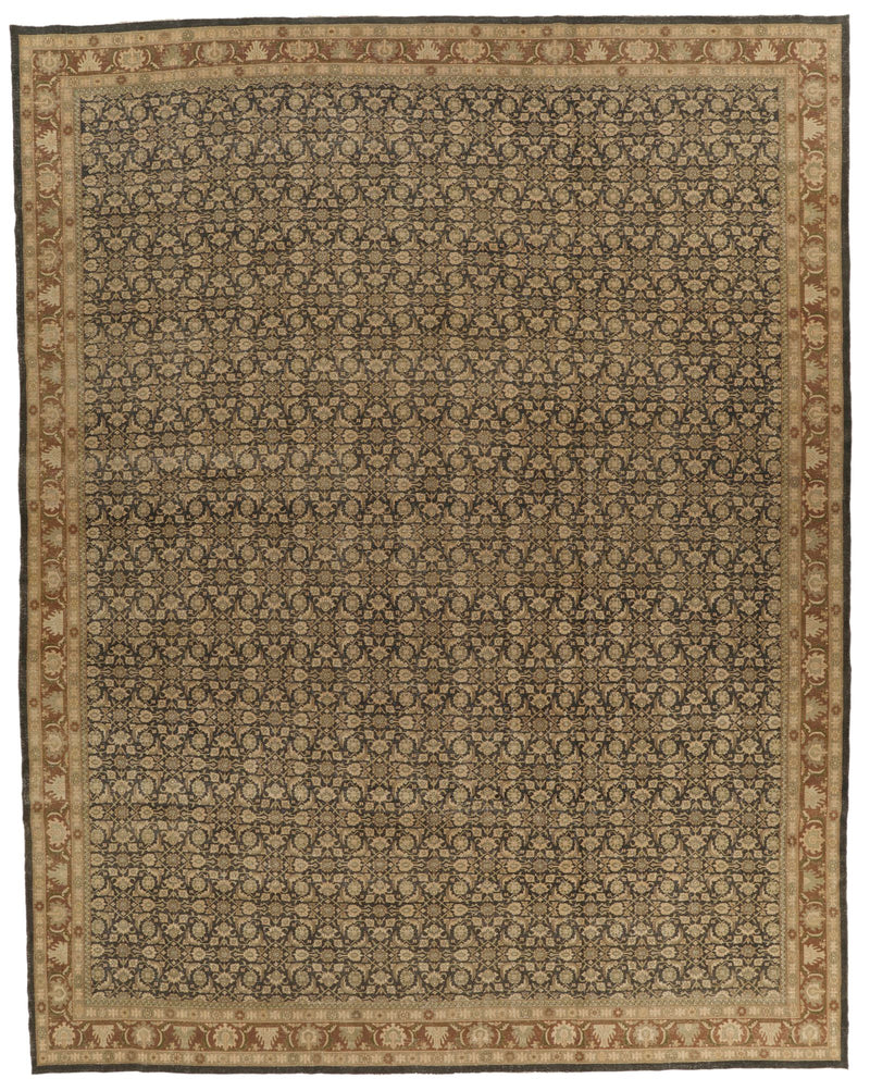 12x15 Gray and Rust Persian Traditional Rug