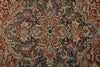 9x13 Red and Light Blue Turkish Oushak Rug