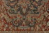 9x13 Red and Light Blue Turkish Oushak Rug