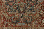 9x13 Red and Light Blue Turkish Oushak Rug