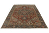 9x13 Red and Light Blue Turkish Oushak Rug
