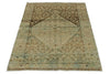 4x5 Ivory and Brown Persian Traditional Rug